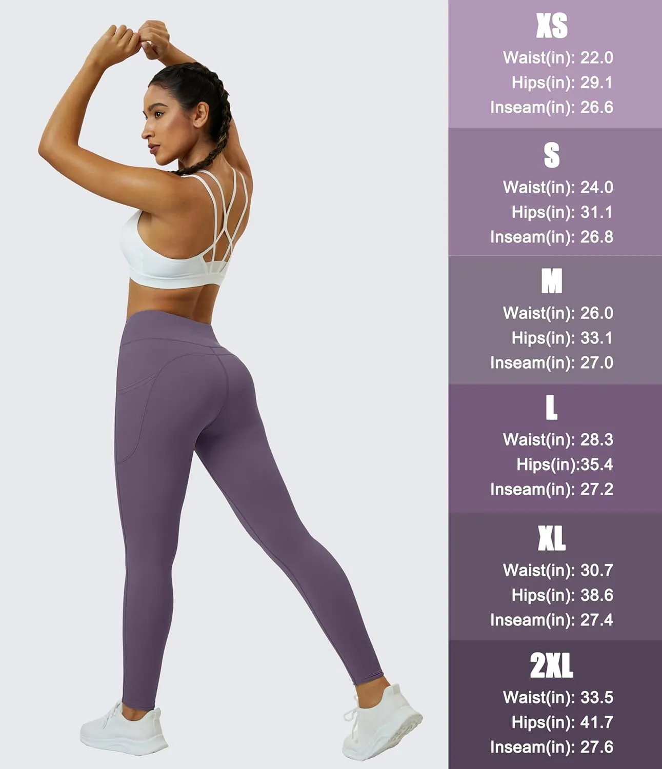 MAGCOMSEN Women's Yoga Leggings V Waist Gym Workout Athletic Leggings with Pockets Stretch Soft Leggings Spring Autumn