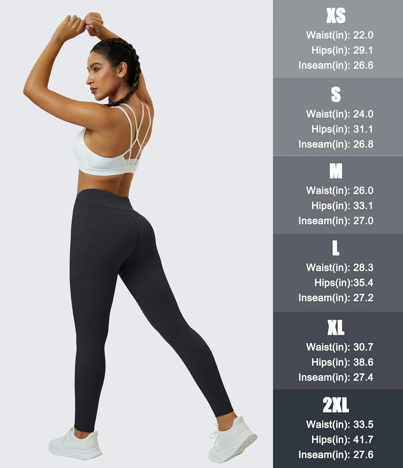 MAGCOMSEN Women's Yoga Leggings V Waist Gym Workout Athletic Leggings with Pockets Stretch Soft Leggings Spring Autumn