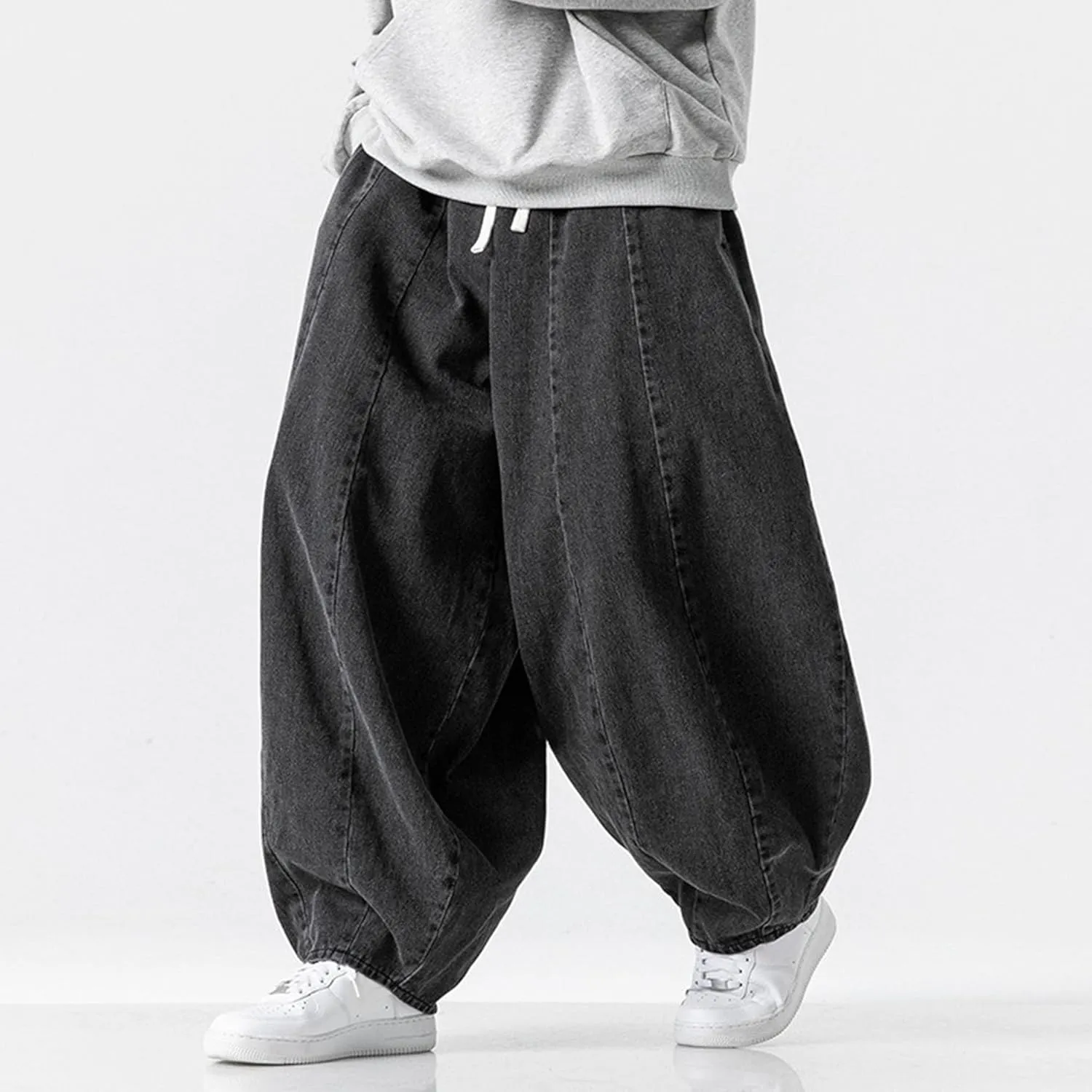 Maiyifu-GJ Men's Wide Leg Big Tall Jeans Straight Leg Fashion Denim Pants Relaxed Fit Hip Hop Casual Jean Trousers