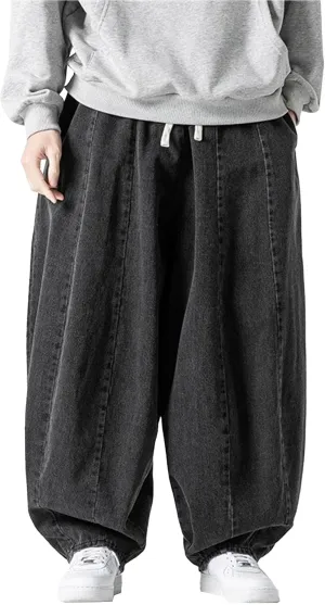 Maiyifu-GJ Men's Wide Leg Big Tall Jeans Straight Leg Fashion Denim Pants Relaxed Fit Hip Hop Casual Jean Trousers