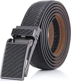 Marino Avenue Ratchet Belt for Men. Adjustable Leather Dress Belt with 38 Easy to Click Into Place Ratchet Closures.