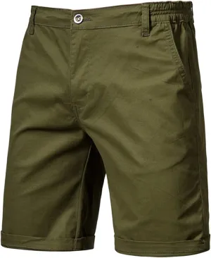Men Golf Shorts Lightweight Hybrid Casual Flat Front Dress Shorts Back Elastic Waist Chino Shorts Summer Business Work Shorts