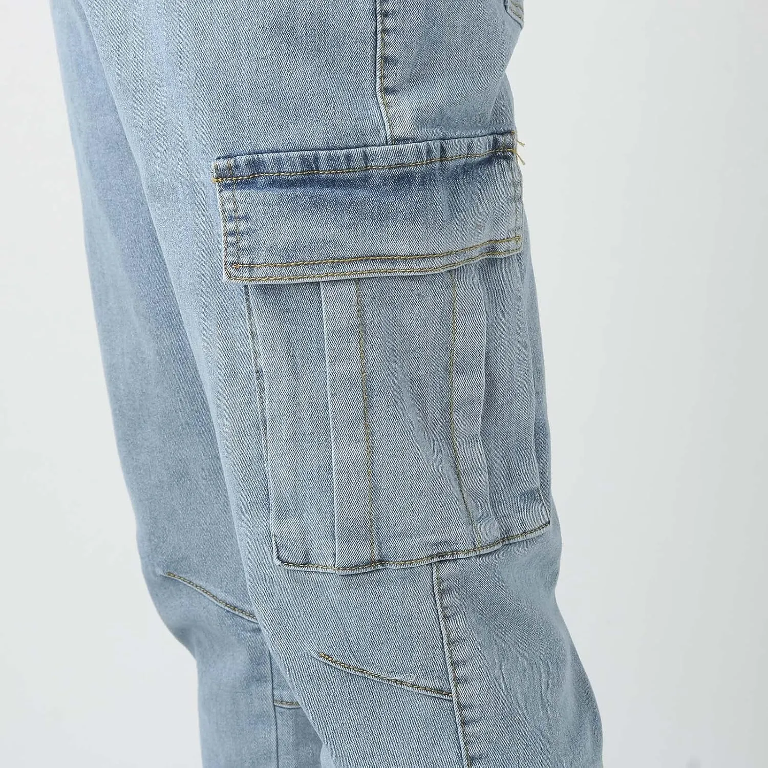 Men Slim Zipper Denim Jeans Pants Pure Colour Jean with Zipper Pockets Jean Trouser Solid Fashion Straight Leg Jeans