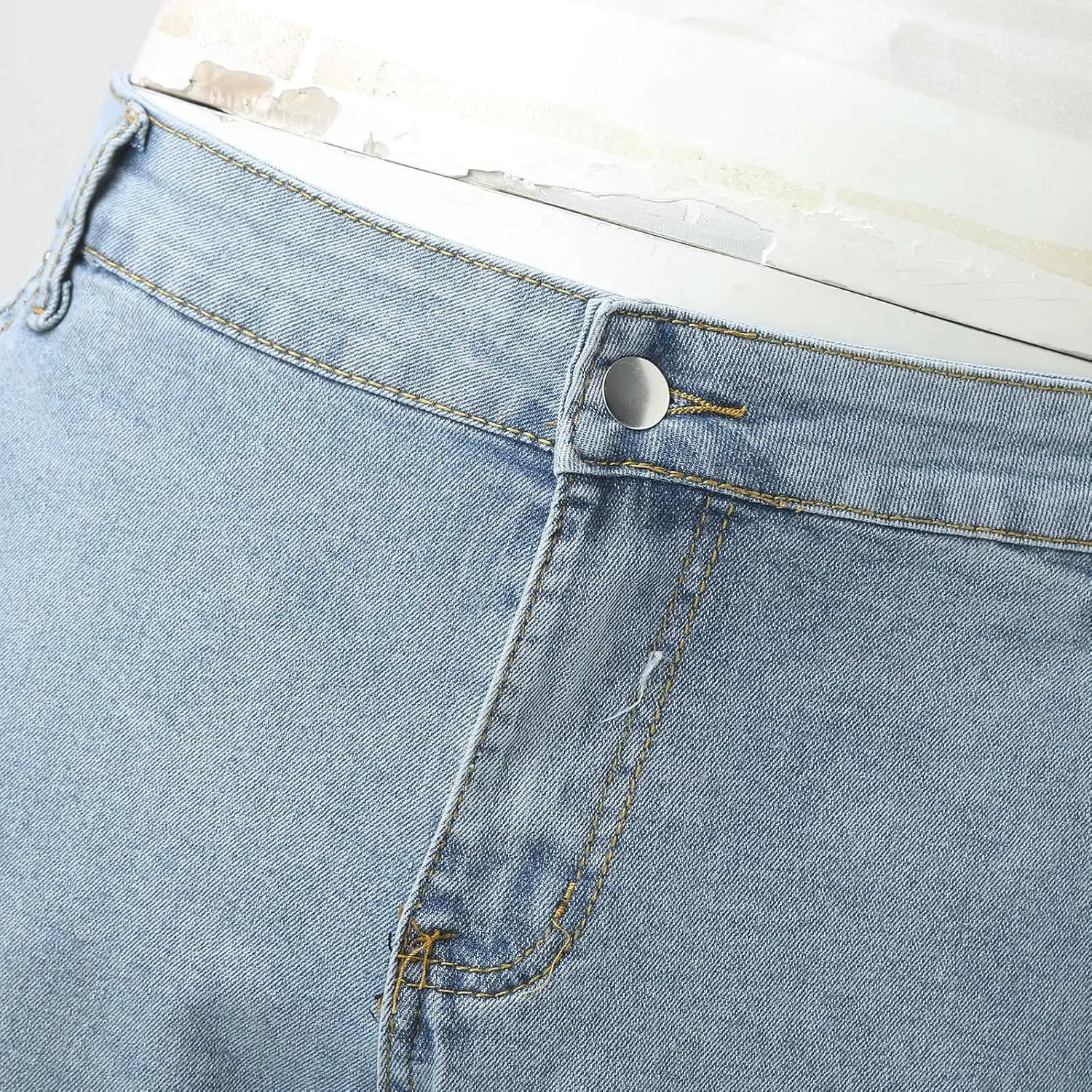Men Slim Zipper Denim Jeans Pants Pure Colour Jean with Zipper Pockets Jean Trouser Solid Fashion Straight Leg Jeans