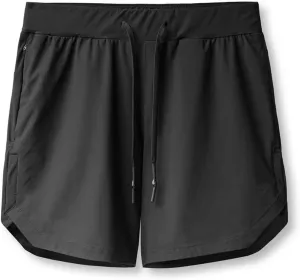 Mens Athletic Running Shorts Jogging Stretch Quick Dry Shorts Elastic High Waist Shorts Phone Pockets