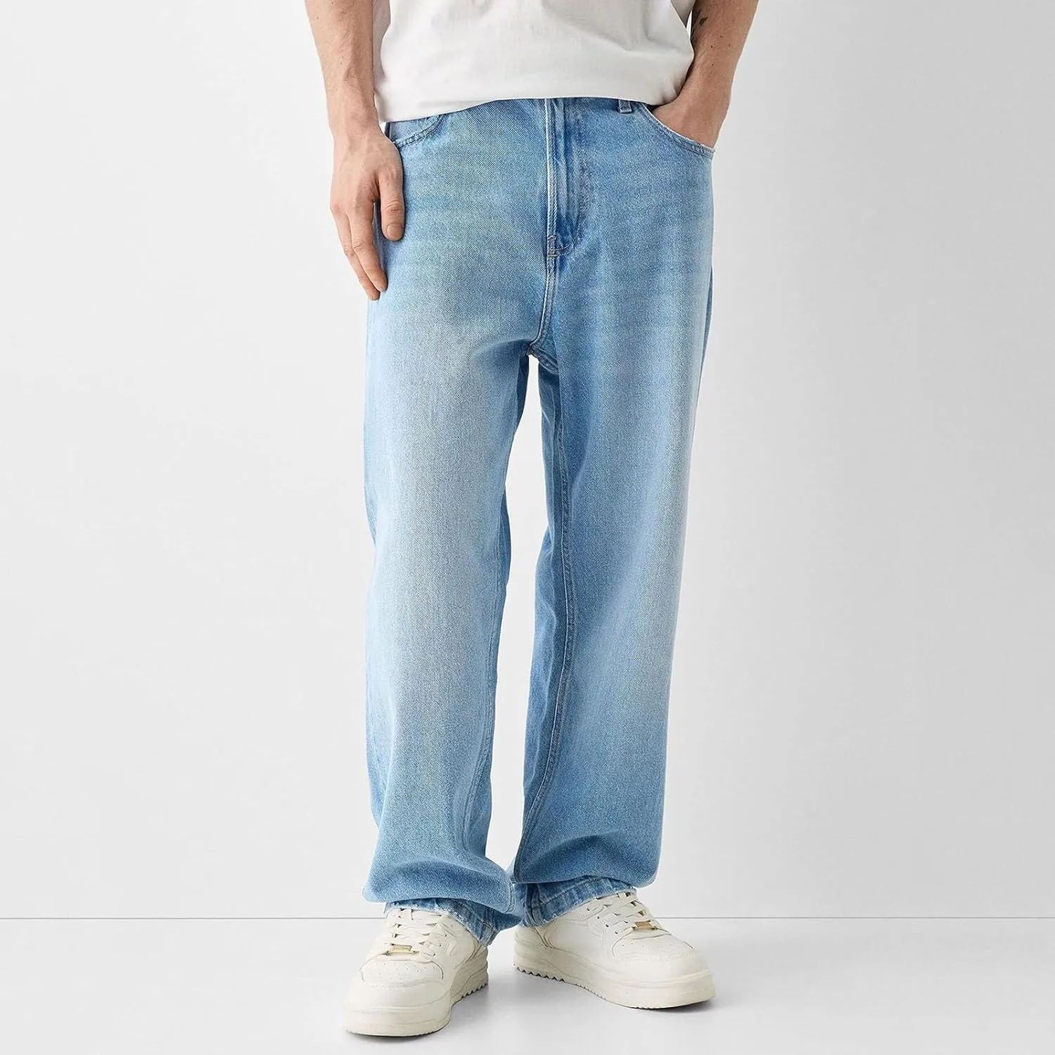 Men's Baggy Jeans Y2k Straight Leg Denim Pants Relaxed Fit Jean Gothic Vintage Casual Hip Hop Streetwear Pant Trouser