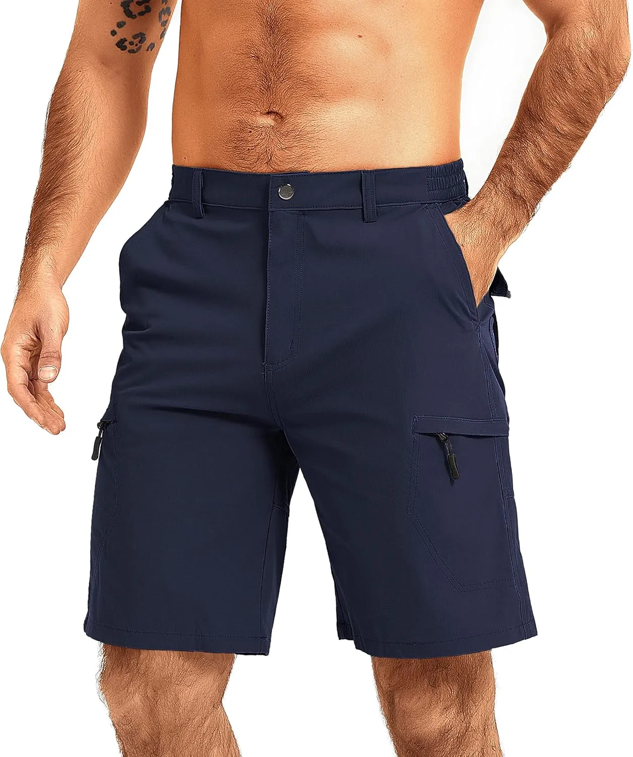 Mens Cargo Hiking Shorts Athletic Lightweight Shorts Running Quick Dry Casual Golf Fishing Shorts Outdoor Workout