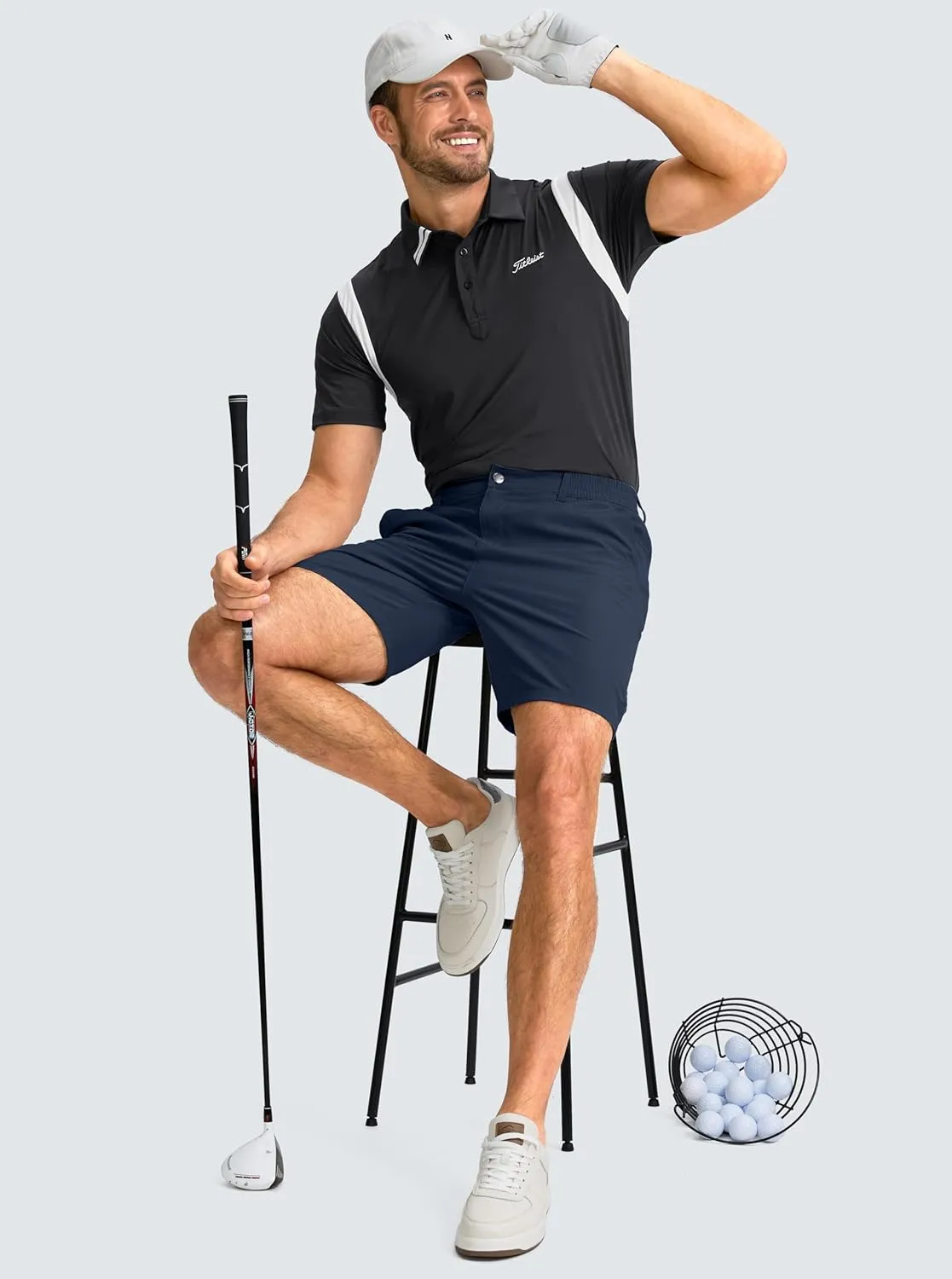 Men's Casual Shorts 7" Lightweight Golf Shorts for Men Stretch with 3 Pockets Quick Dry Breathable Work Shorts