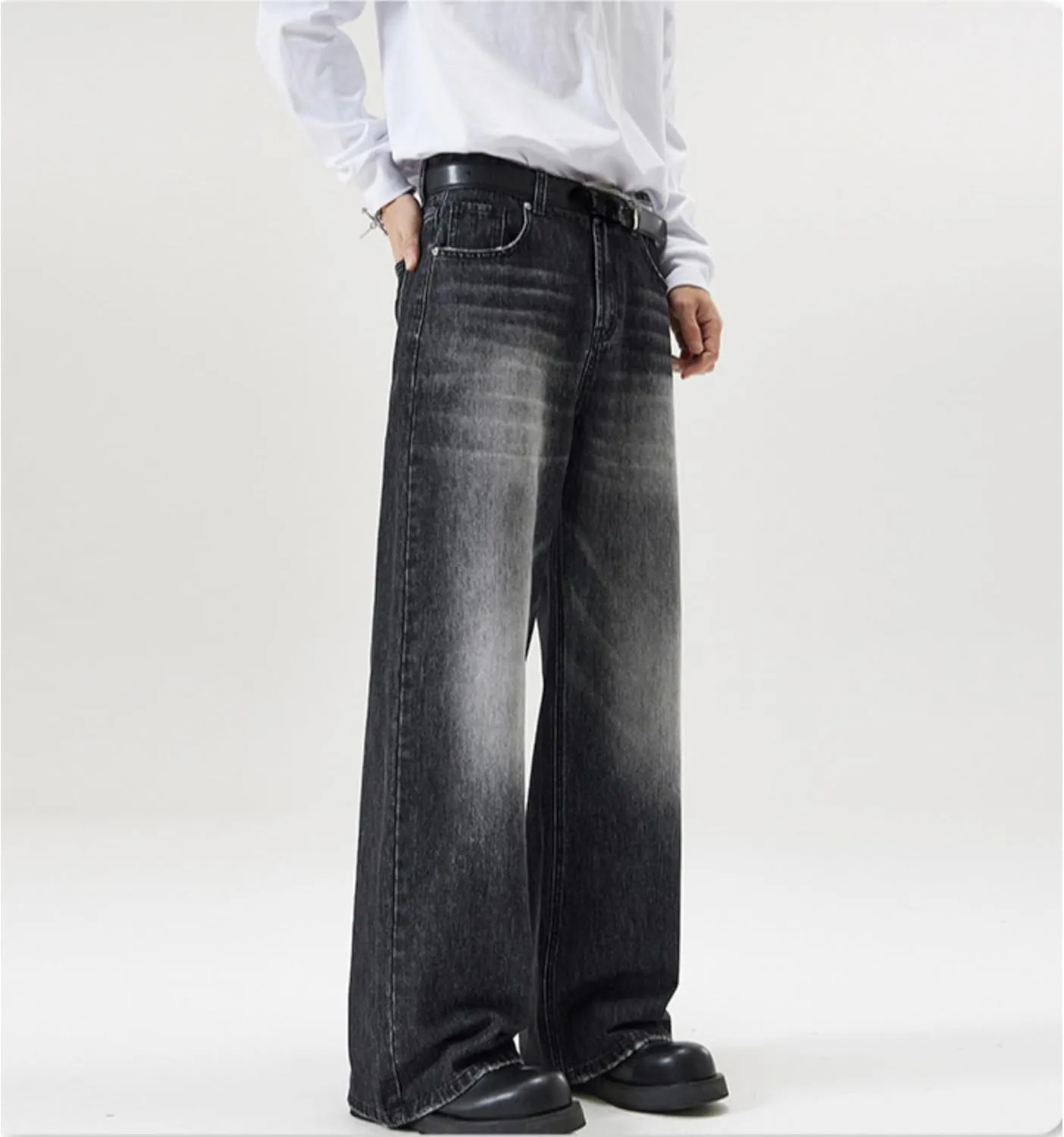 Men's Classic Disco Retro Flared Denim Pants Vintage Relaxed Bell Bottom Jeans 60s 70s Stretch Jean Trousers