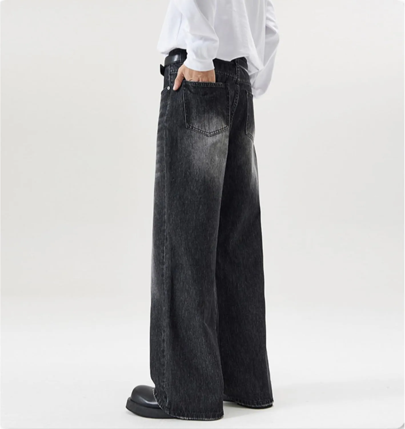 Men's Classic Disco Retro Flared Denim Pants Vintage Relaxed Bell Bottom Jeans 60s 70s Stretch Jean Trousers