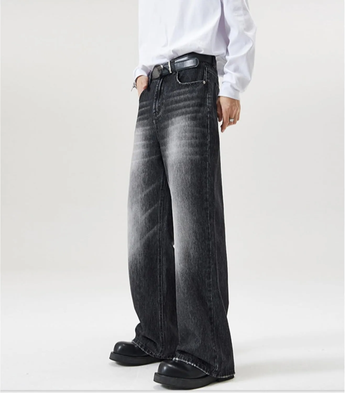 Men's Classic Disco Retro Flared Denim Pants Vintage Relaxed Bell Bottom Jeans 60s 70s Stretch Jean Trousers