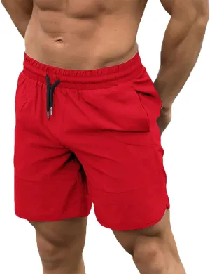 Men's Gym Workout Shorts 7 Inch Quick Dry Casual Athletic Shorts Lightweight Running Bodybuilding Shorts with Pockets
