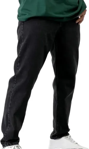 Men's High Waist Loose Jeans Stretch Baggy Straight Leg Denim Utility Work Pants Relaxed Fit Slacks Wide Leg Trousers
