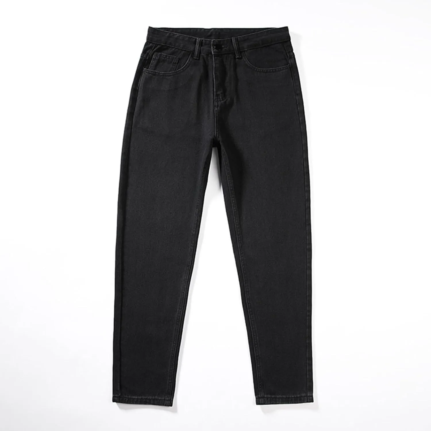 Men's High Waist Loose Jeans Stretch Baggy Straight Leg Denim Utility Work Pants Relaxed Fit Slacks Wide Leg Trousers