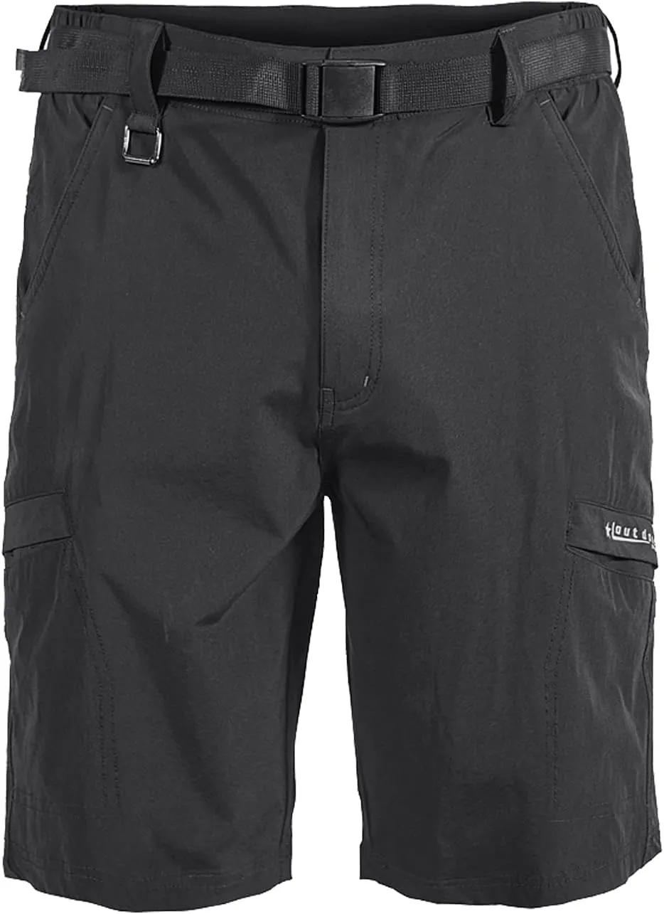 Men's Hiking Shorts Quick Dry Lightweight Outdoor Sports Hiking Shorts Stretch Quick Dry Shorts with Pockets (XX-Large, Black)