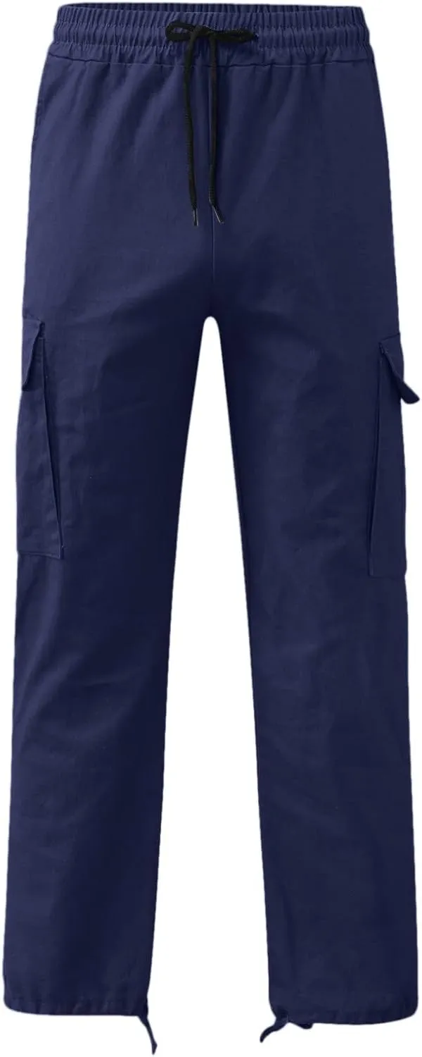 Men's Outdoor Cargo Pants Lightweight Relaxed Fit Tactical Hiking Jogger Classic Multi Pockets Fashion Trousers