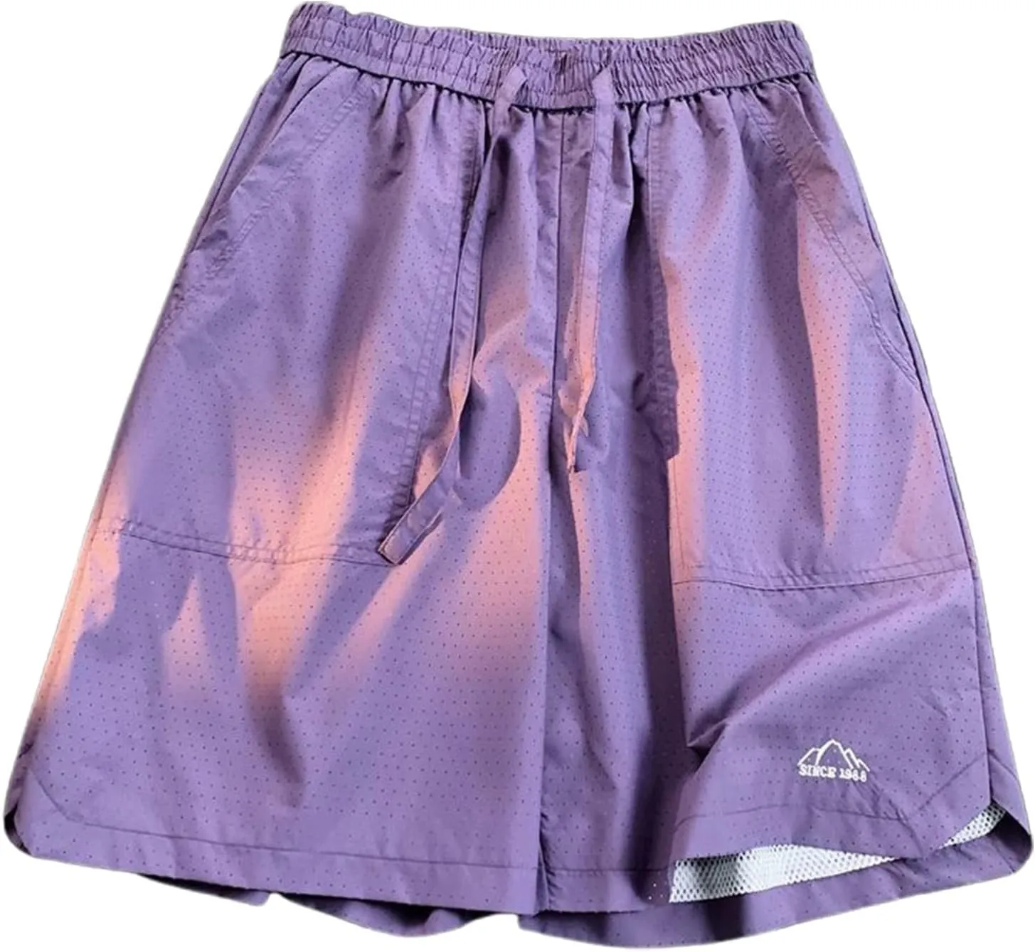 Men's Quick-Dry Athletic Shorts with Pockets Elastic Waist Drawstring Gym Shorts Stretch Activewear Running Shorts