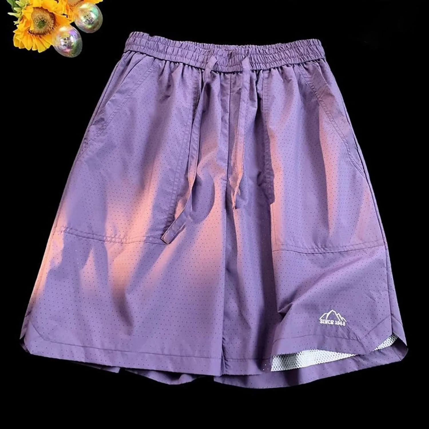 Men's Quick-Dry Athletic Shorts with Pockets Elastic Waist Drawstring Gym Shorts Stretch Activewear Running Shorts