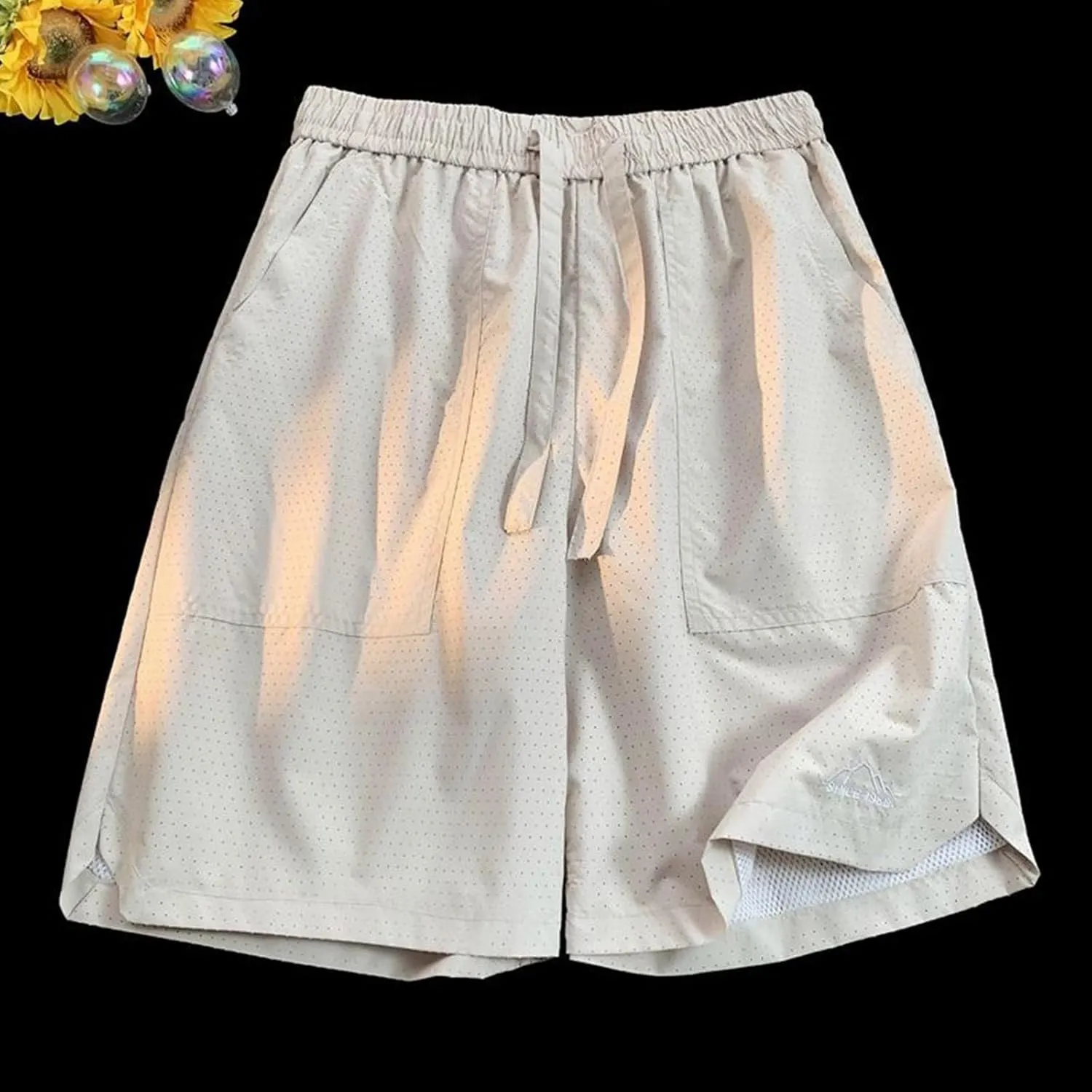 Men's Quick-Dry Athletic Shorts with Pockets Elastic Waist Drawstring Gym Shorts Stretch Activewear Running Shorts