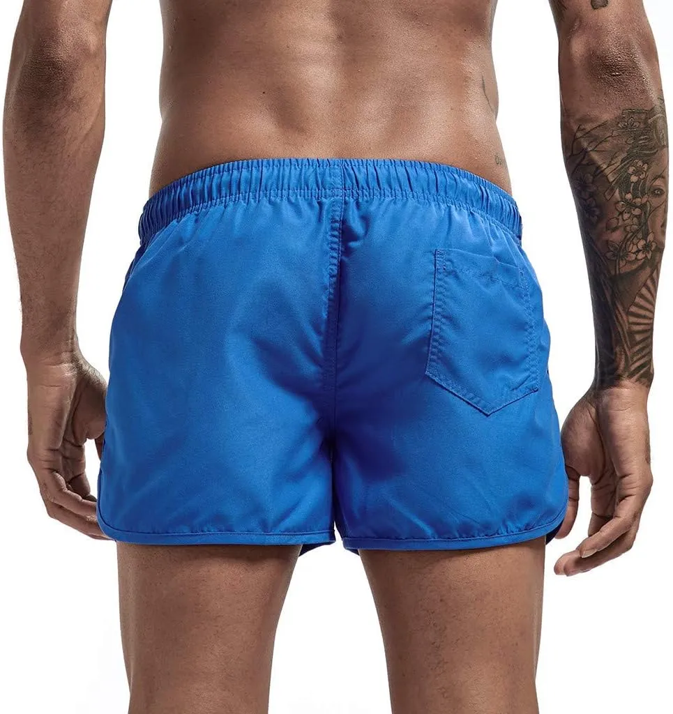 Men's Running Athletic Shorts Workout Gym Quick Dry Lightweight Shorts Casual Drawstring Elastic Summer Beach Shorts