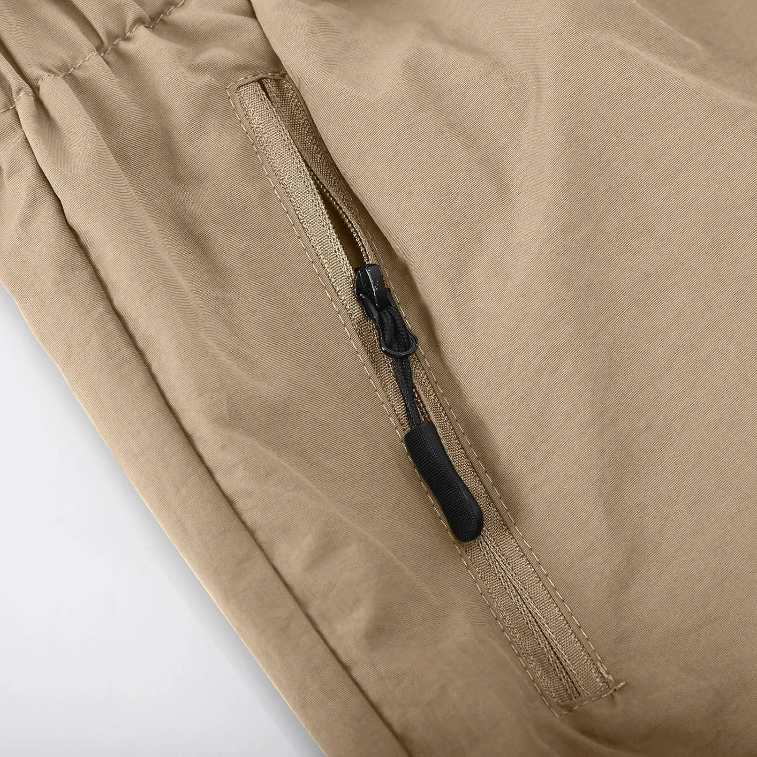 Mens Running Shorts Quick Dry Athletic Gym Shorts Stretch Wasit Zipper Pockets Outdoor Hiking Fishing Jogging Shorts