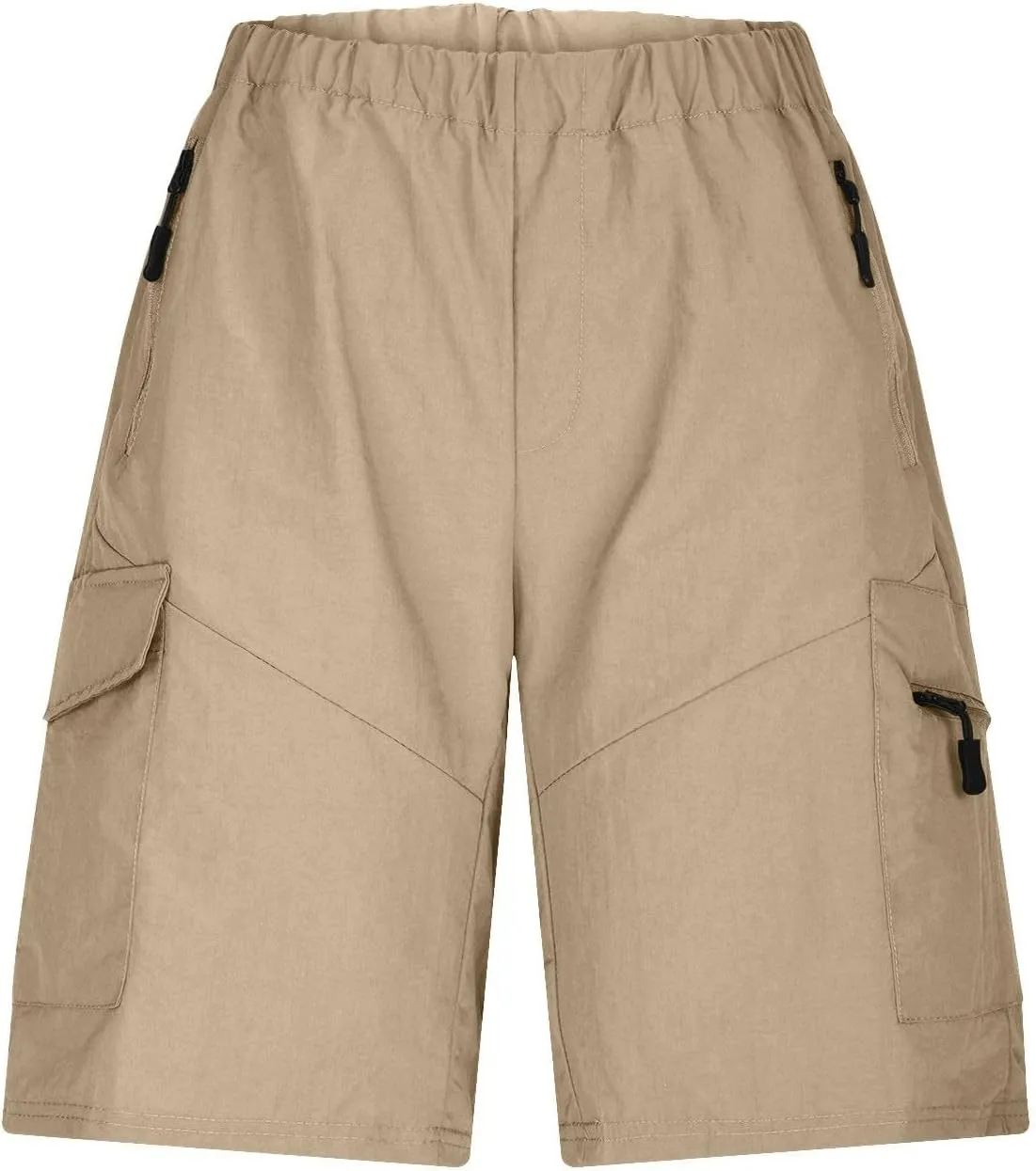 Mens Running Shorts Quick Dry Athletic Gym Shorts Stretch Wasit Zipper Pockets Outdoor Hiking Fishing Jogging Shorts