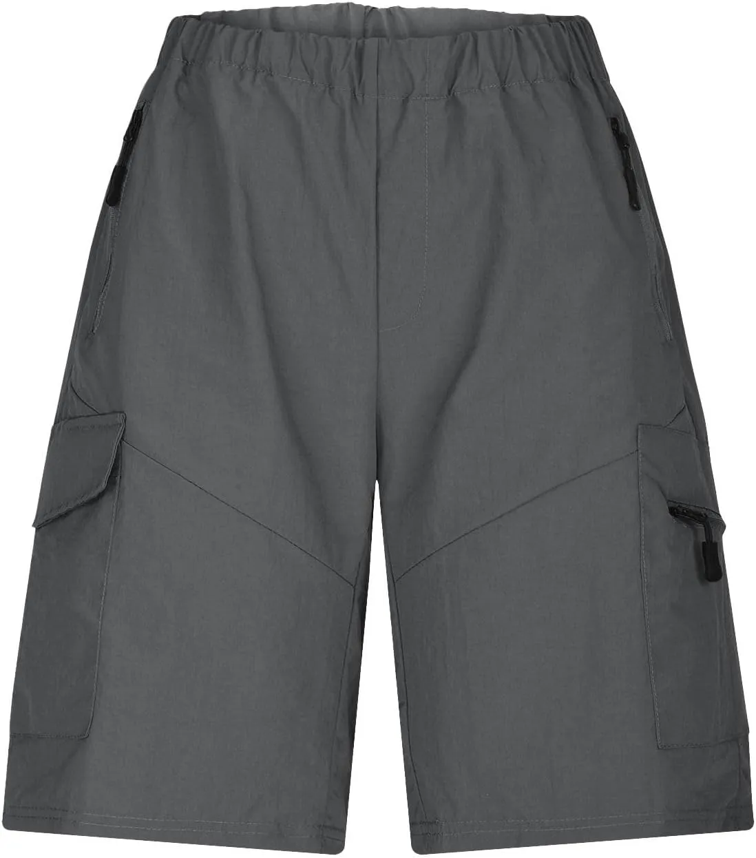 Mens Running Shorts Quick Dry Athletic Gym Shorts Stretch Wasit Zipper Pockets Outdoor Hiking Fishing Jogging Shorts