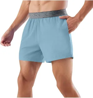 Mens Running Shorts Quick Dry Gym Athletic Workout Shorts Casual Elastic Waist Summer Shorts with Side Pockets