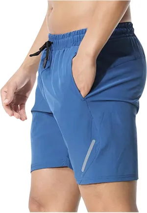 Mens Shorts Athletic Casual Drawstring Stretch Waist Shorts Quick Dry Running Workout Shorts with Pockets