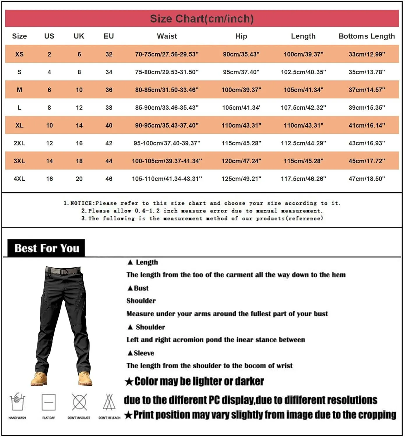 Men's Tapered Hiking Cargo Pants Lightweight Water-Resistant Flex Ripstop Trousers Outdoor Casual Jogger Camo Lounge Pants