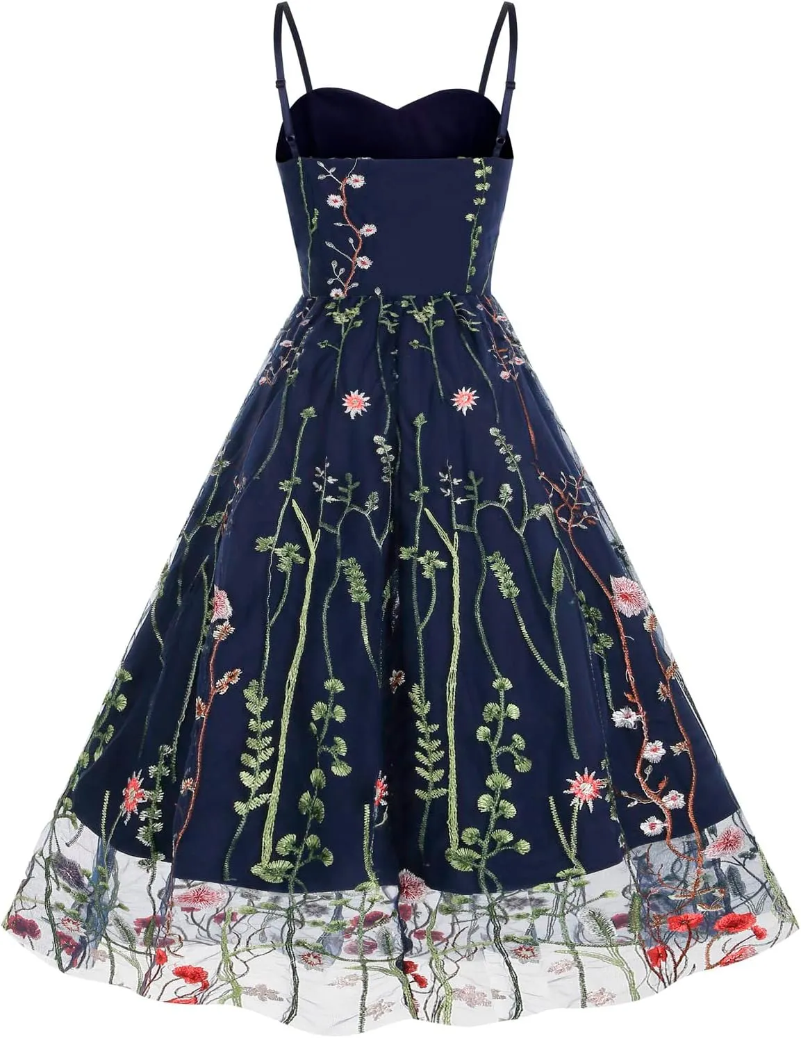 Mini Dress for Women Floral Embroidered Long Sleeve Bodycon Party Dress Sexy Mesh Sheer Fitted Evening Dresses