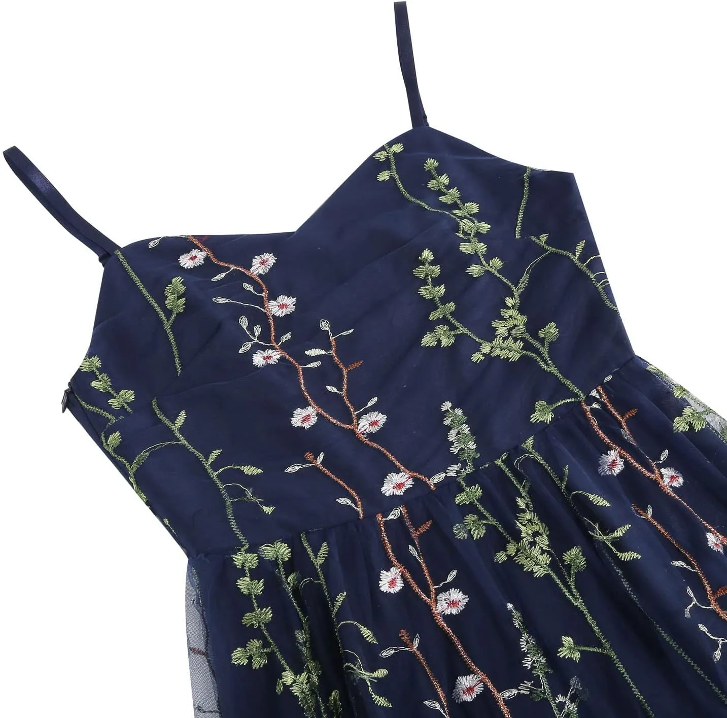 Mini Dress for Women Floral Embroidered Long Sleeve Bodycon Party Dress Sexy Mesh Sheer Fitted Evening Dresses