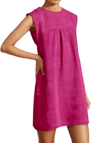 Mini Dresses for Women Summer Cotton Linen A Line Dress Casual Business Short Dress Comfy T Shirt Sundresses Pockets