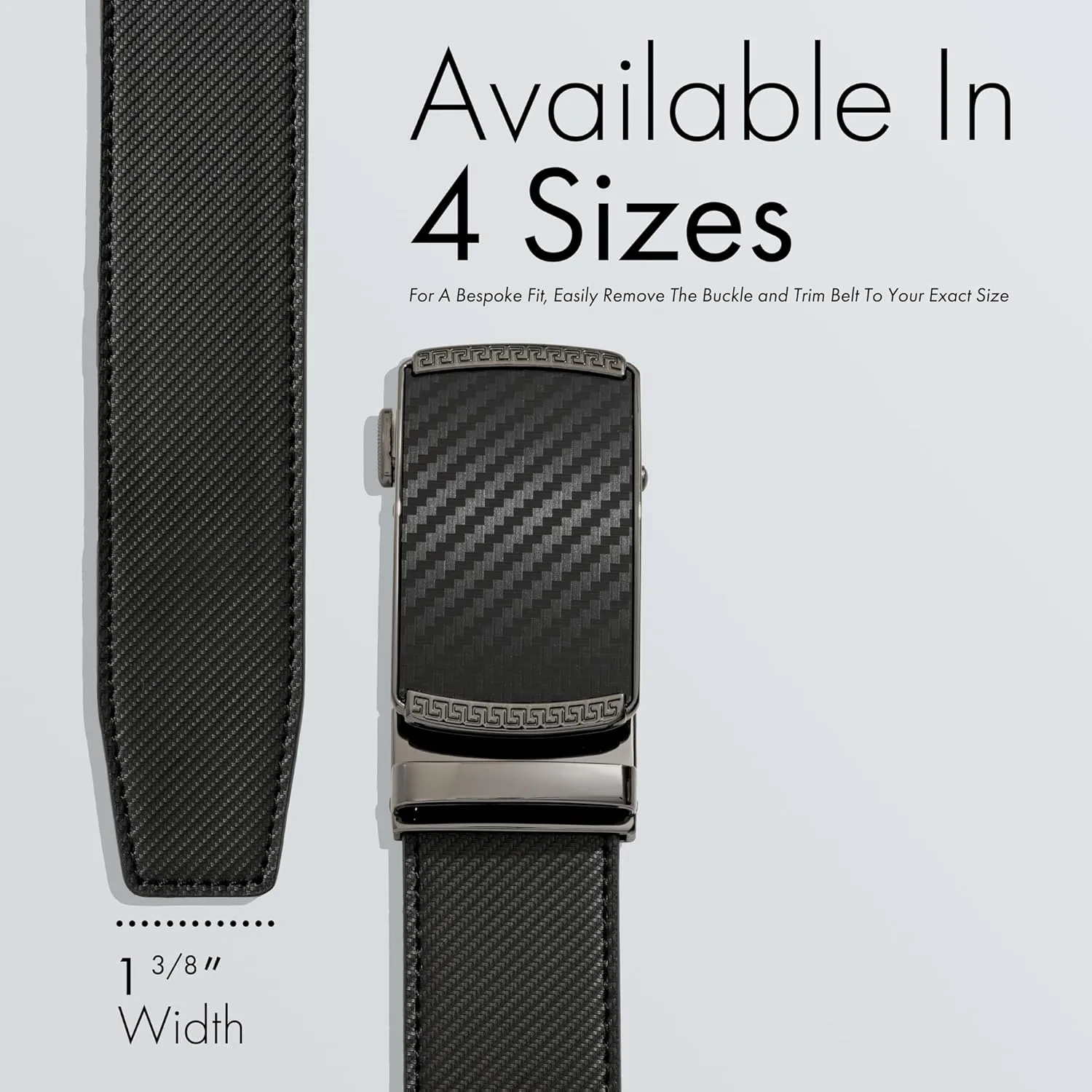 (Not Made In China) Men's Belt Leather Ratchet, Adjustable and Customizable Fit, For Dress Pants and Casual Jeans