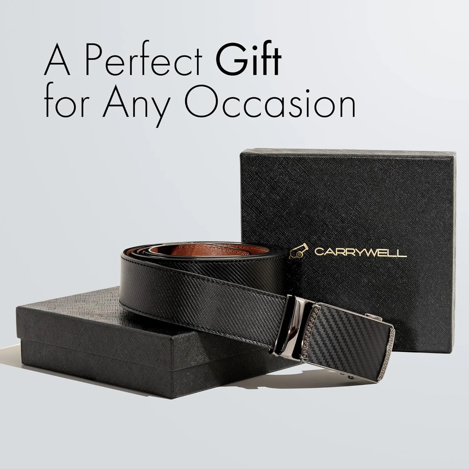 (Not Made In China) Men's Belt Leather Ratchet, Adjustable and Customizable Fit, For Dress Pants and Casual Jeans