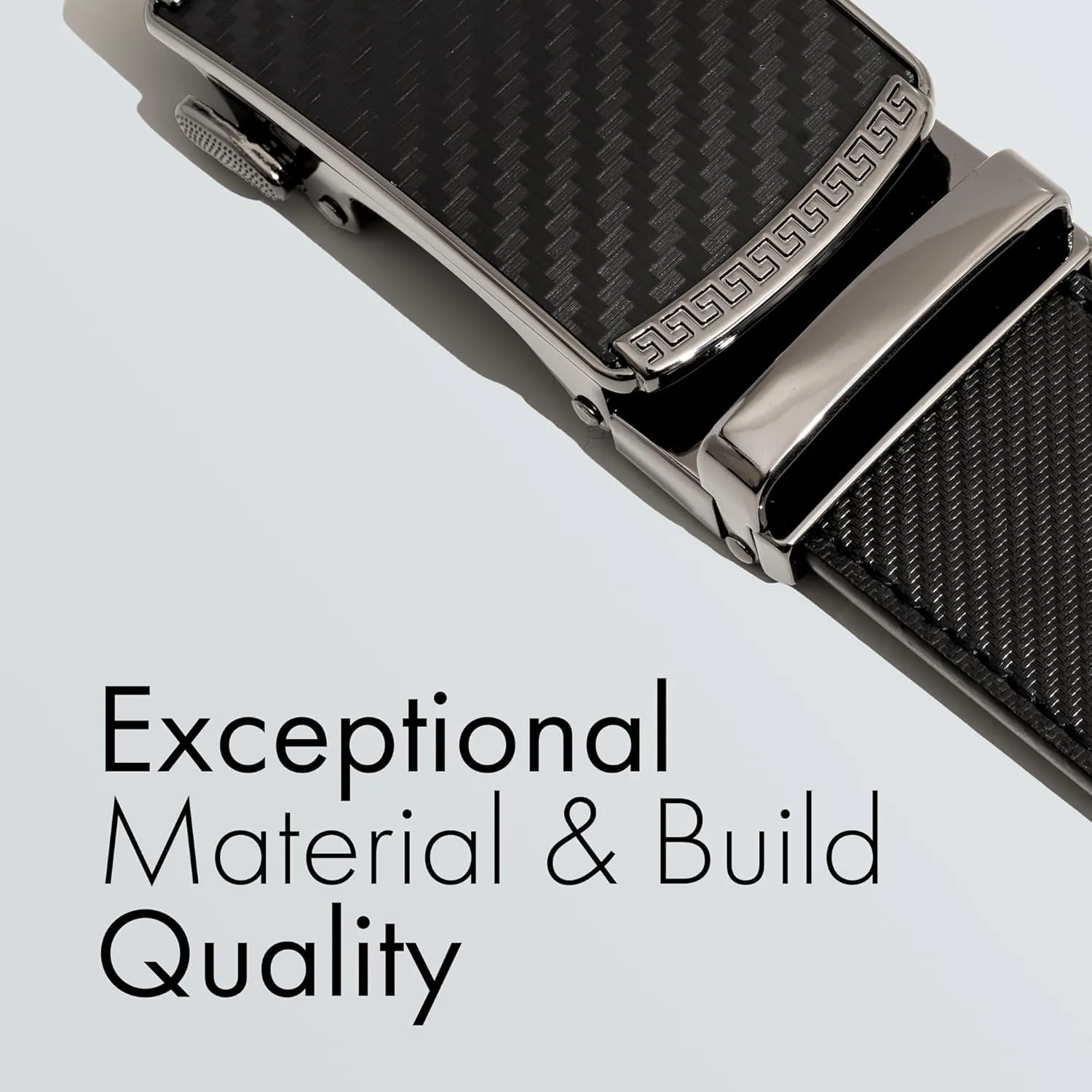 (Not Made In China) Men's Belt Leather Ratchet, Adjustable and Customizable Fit, For Dress Pants and Casual Jeans