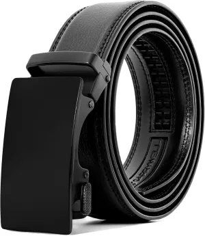 (Not Made In China) Men's Belt Leather Ratchet, Adjustable and Customizable Fit, For Dress Pants and Casual Jeans