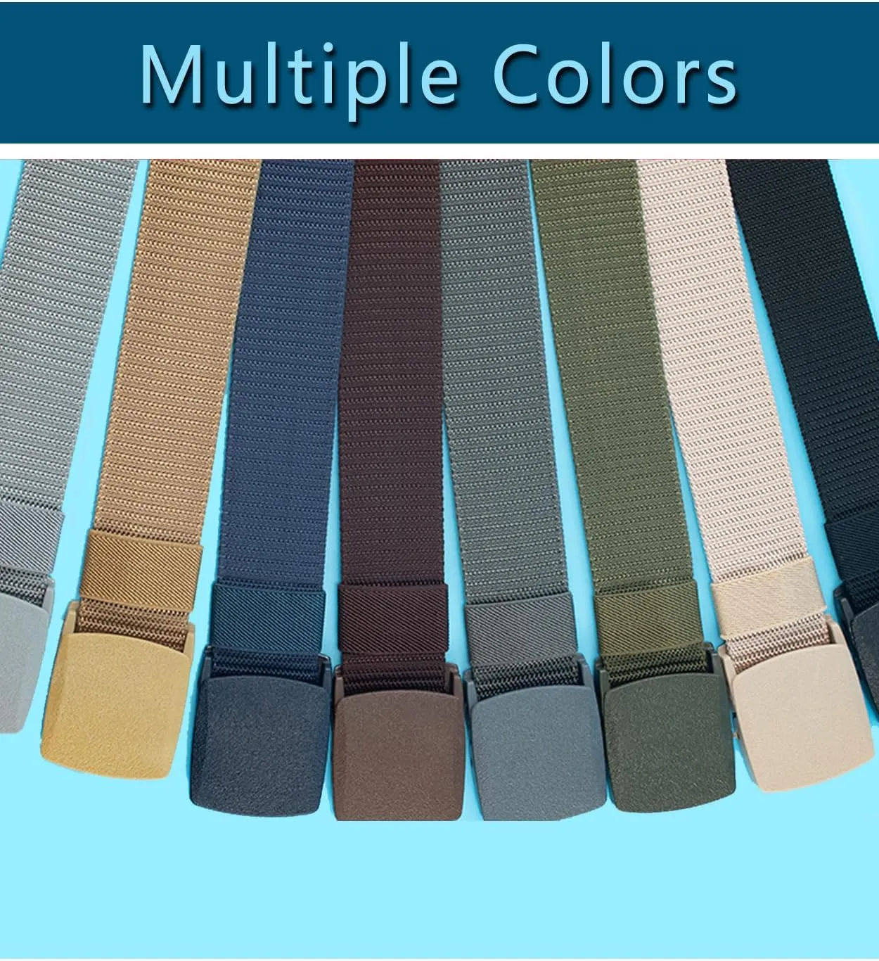 Nylon Belt 1.5" Men Tactical Webbing Plastic Buckle Work Belts