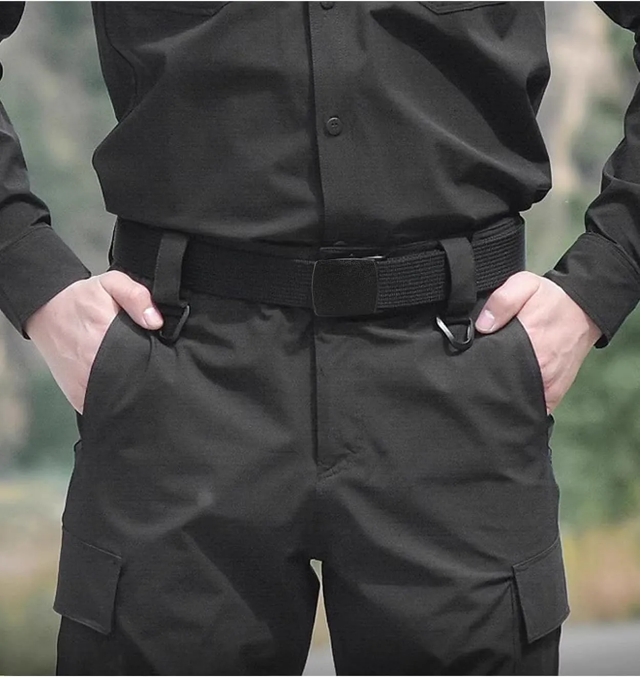 Nylon Belt 1.5" Men Tactical Webbing Plastic Buckle Work Belts