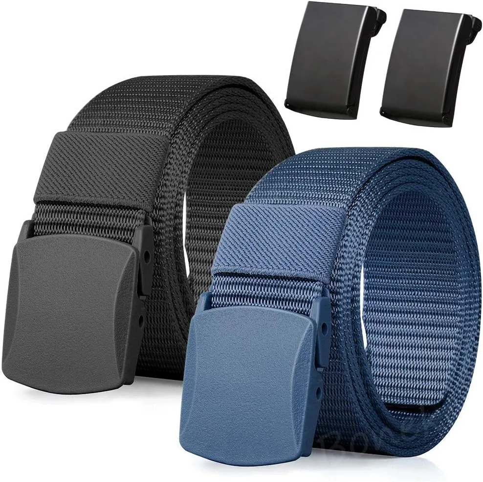 Nylon Belt, Men Military Tactical Breathable Belts, fast through the airport security, Metal Buckle Plastic Buckle