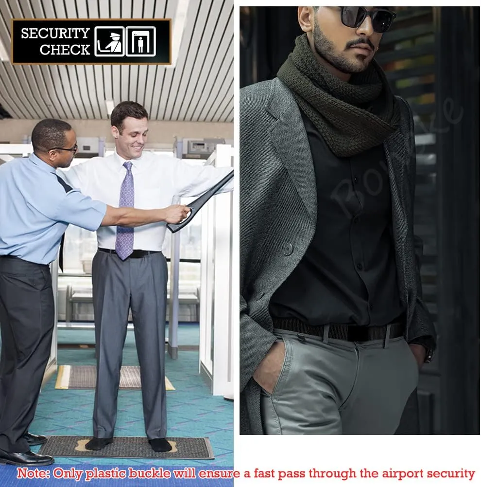 Nylon Belt, Men Military Tactical Breathable Belts, fast through the airport security, Metal Buckle Plastic Buckle