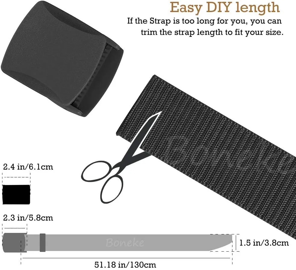 Nylon Belt, Men Military Tactical Breathable Belts, fast through the airport security, Metal Buckle Plastic Buckle