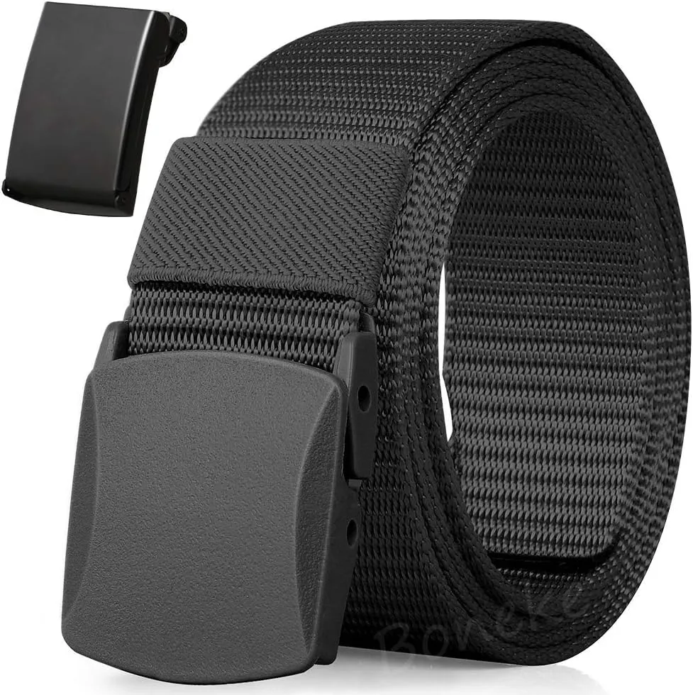 Nylon Belt, Men Military Tactical Breathable Belts, fast through the airport security, Metal Buckle Plastic Buckle