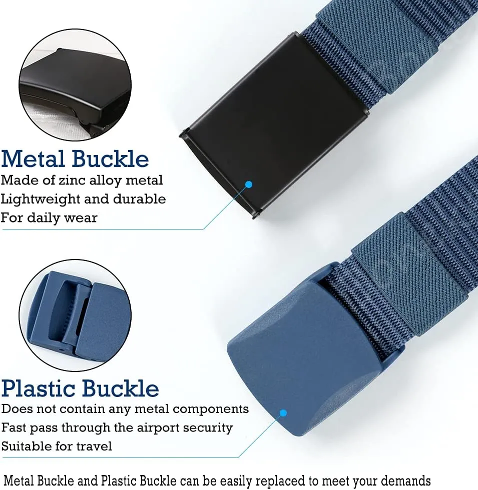 Nylon Belt, Men Military Tactical Breathable Belts, fast through the airport security, Metal Buckle Plastic Buckle