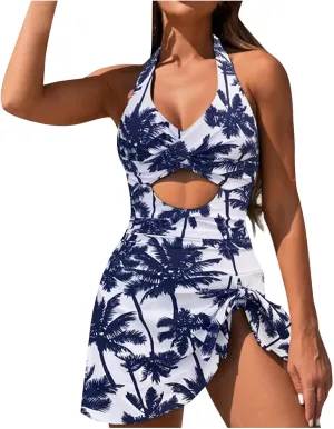 One Piece Swimdress Swimsuits for Women Tummy Control Modest Full Coverage Keyhole Swimwear Confident Bathing Suits