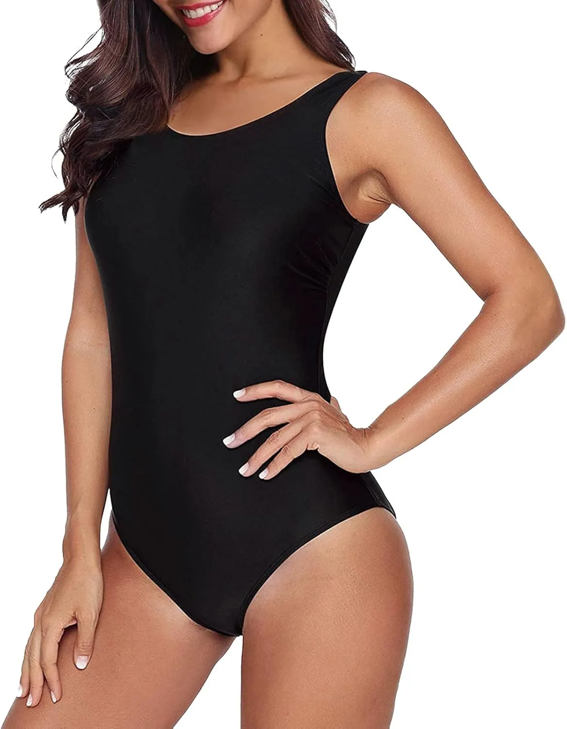 One Piece Swimsuits Women Summer Sexy Full Coverage Tummy Control Athletic Bathing Suit High Cut Bikini Bottom Swimwear