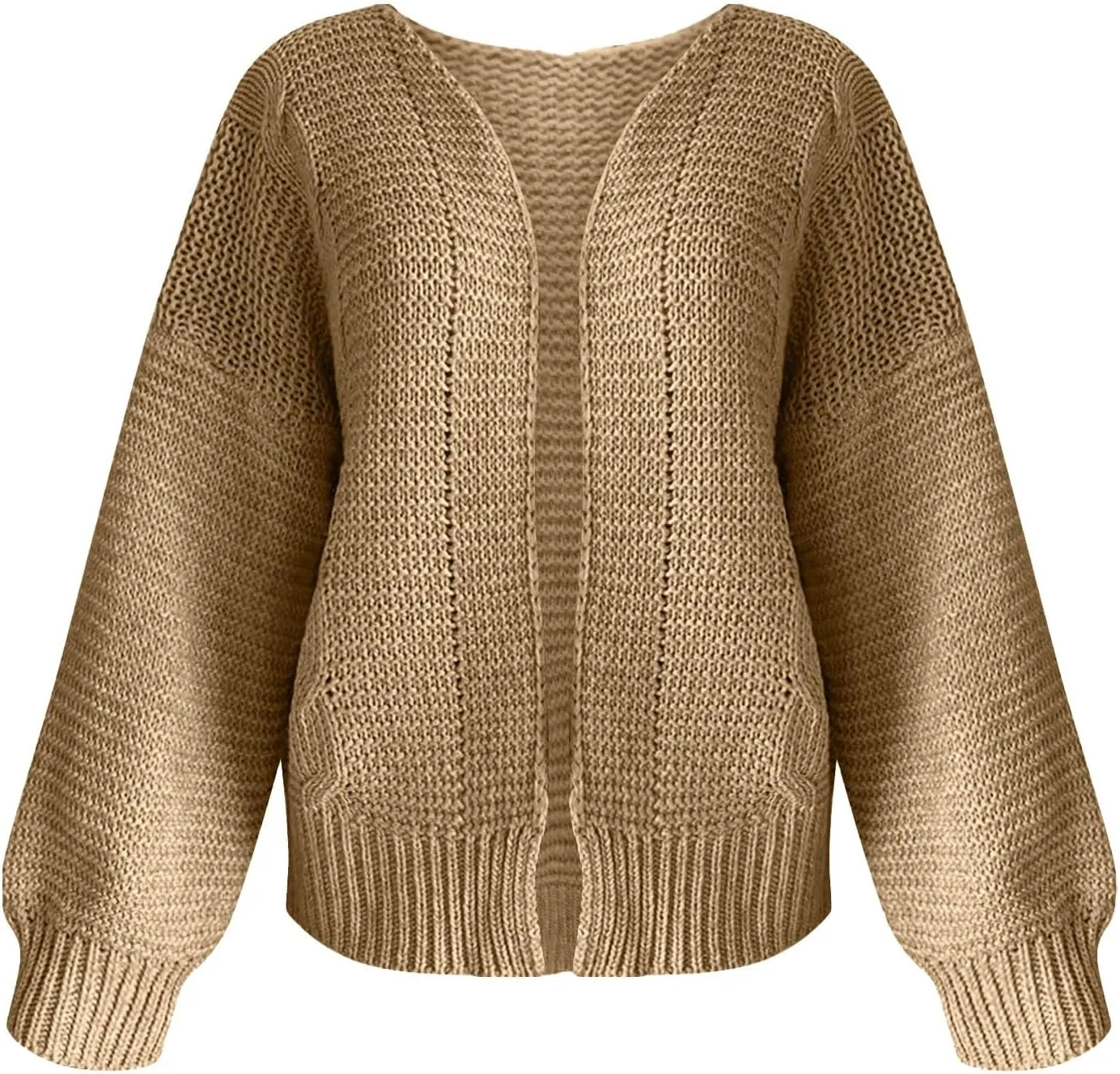 Oversized Cardigan Sweater Women Lightweight Cable Knit Open Front Cardigan Baggy Lantern Sleeve Chunky Sweaters Coat