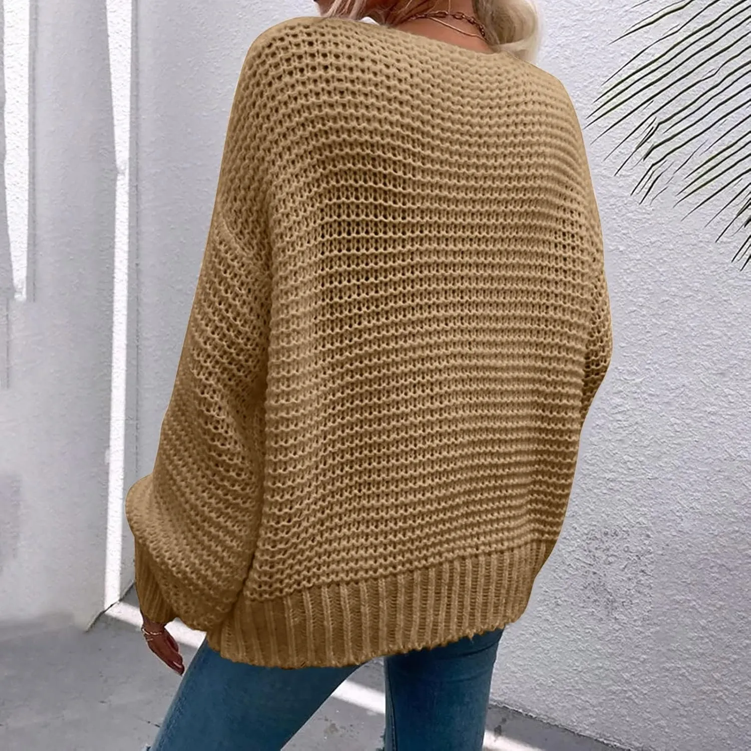 Oversized Cardigan Sweater Women Lightweight Cable Knit Open Front Cardigan Baggy Lantern Sleeve Chunky Sweaters Coat