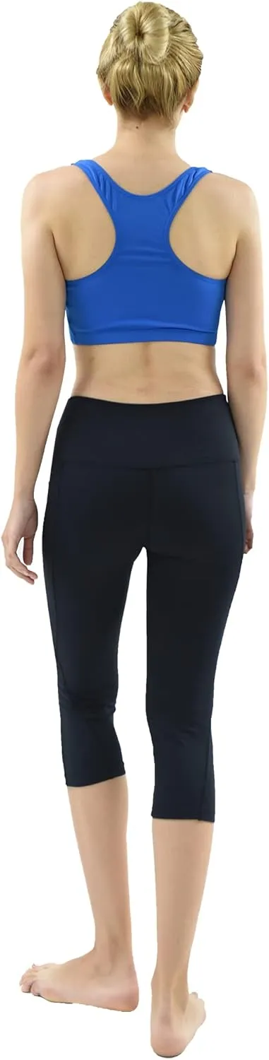 Private Island Women UPF 50  Swim Tank Bra Short Top Sports Bras Swimsuit Rash Guard (YST)
