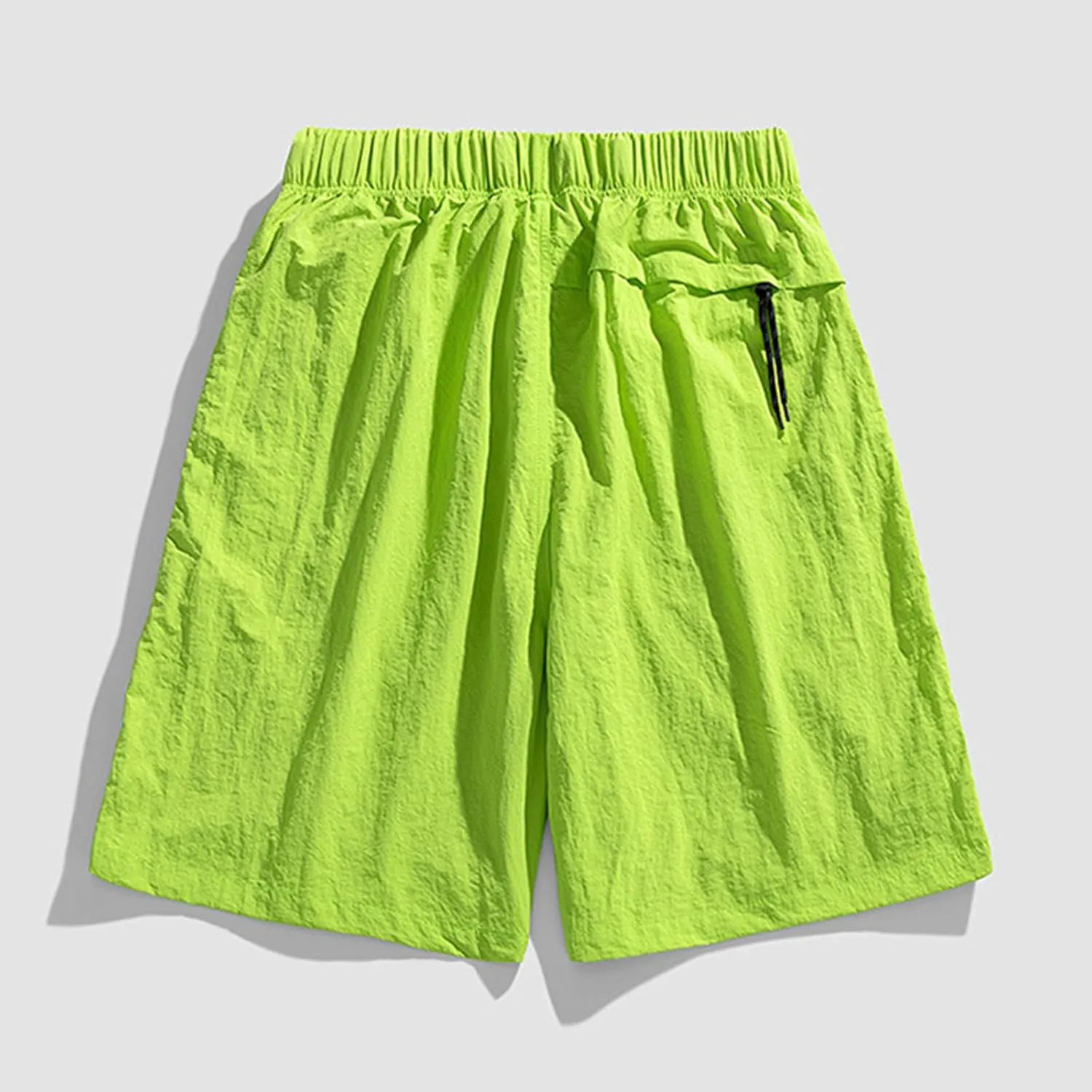 Quick Dry Men's Athletic Shorts Elastic Waist Relaxed Fit Casual Shorts Solid Lightweight Running Workout Shorts